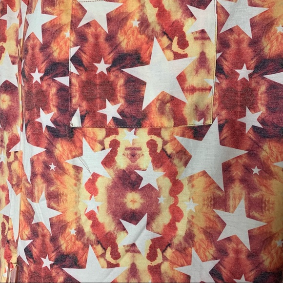 NWT Boutique L&B Plus Kimono Cardigan Tie Dye Stars Swim Coverup XL 1X 2X 3X - Picture 8 of 10